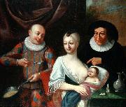 unknow artist Mother and child with Harlequin Spain oil painting reproduction